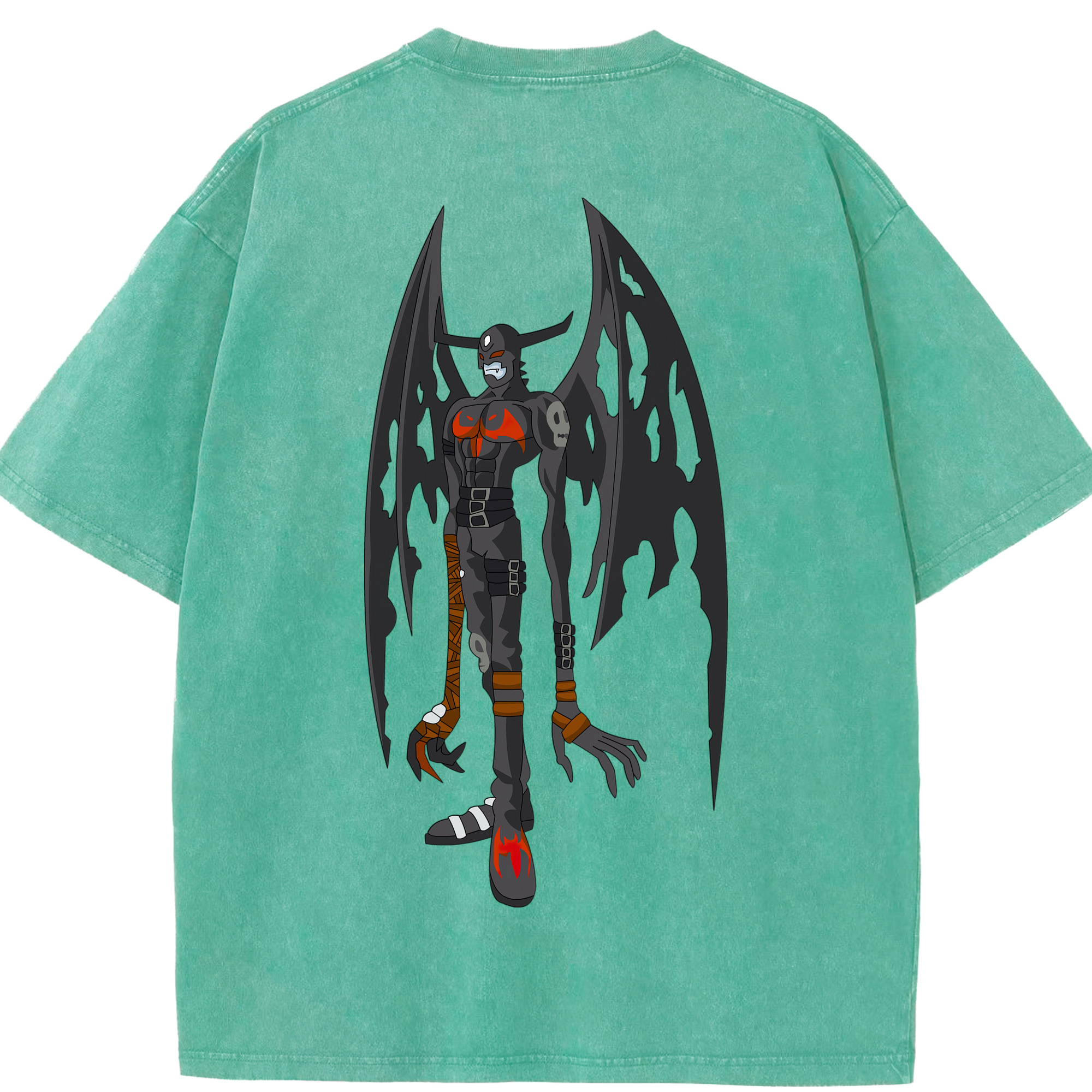 （画像用） Digimon デジタルモンスター/デジモン 綿100% ヴィンテージ風 半袖Tシャツ（背面プリント）